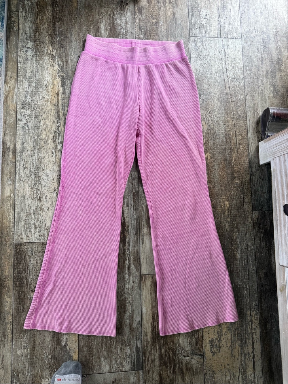2 for $20 sale: Te Verde pink waffle knit flared lounge pants